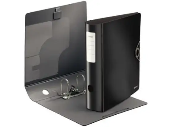 Ordner Leitz 1047-10-95 10471095 Active Solid A4, 82mm, gewölbt, Polyfoam, Duo-Optik, Gummizug, schwarz, Pack 5 Stk