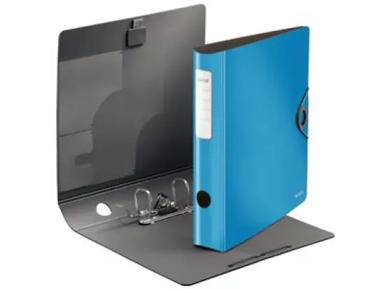 Ordner Leitz 1048-10-30 10481030 Active Solid A4, 65mm, gewölbt, Polyfoam, Duo-Optik, Gummizug, hellblau, Pack 5 Stk