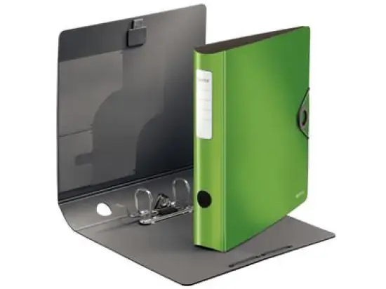 Ordner Leitz 1048-10-50 10481050 Active Solid A4, 65mm, gewölbt, Polyfoam, Duo-Optik, Gummizug, hellgrün, Pack 5 Stk