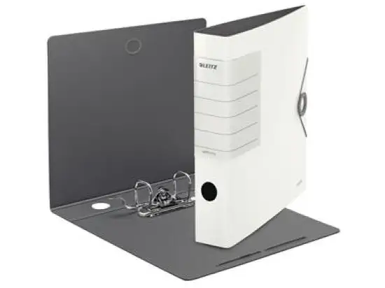 Ordner Leitz 1113-00-01 11130001 Solid A4, 62mm, Polyfoam, Gummizug, Wechselfenster, weiß, Pack 5 Stk