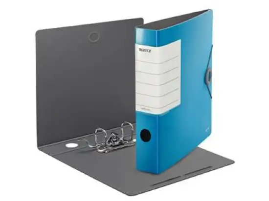 Ordner Leitz 1113-00-30 11130030 Solid A4, 62mm, Polyfoam, Gummizug, Wechselfenster, hellblau, Pack 5 Stk