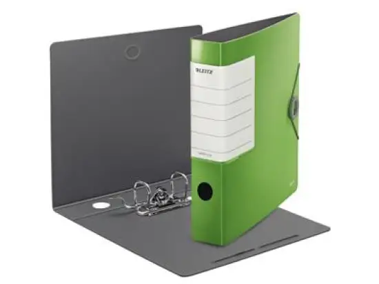 Ordner Leitz 1113-00-50 11130050 Solid A4, 62mm, Polyfoam, Gummizug, Wechselfenster, hellgrün, Pack 5 Stk