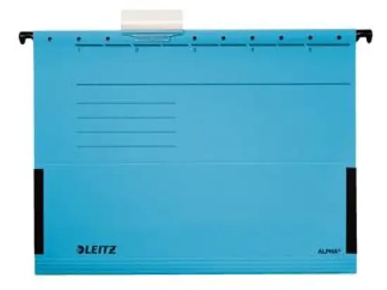 Hängetasche Leitz 1986-30-35 19863035 Alpha blau, Karton 275g, Leinenfrosch, Pack 5 Stk