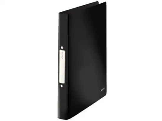 Ringbuch Leitz 4566-10-95 45661095 Solid A4, 2 Ringe Ø 25 mm, PP, O-Ring-Mechanik, Duo-Optik, schwarz, Pack 10 Stk