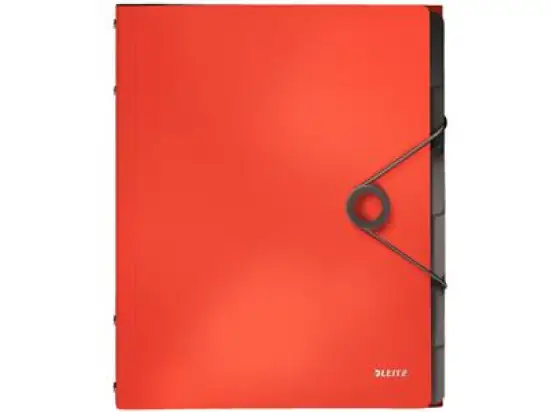 Ordnungsmappe Leitz 4569-10-20 45691020 Solid 6-Fächer A4 hellrot PP, Pack 4 Stk