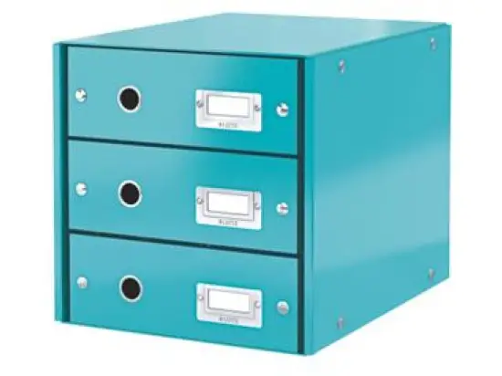 Schubladenset Leitz 6048-00-51 60480051 Click & Store eisblau 3 Schubladen