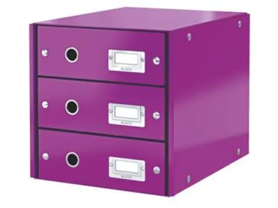 Schubladenset Leitz 6048-00-62 60480062 Click & Store violett 3 Schubladen