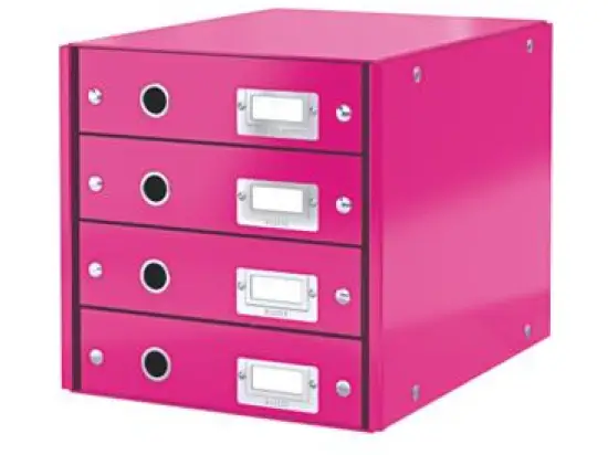 Schubladenset Leitz 6049-00-23 60490023 Click & Store pink 4 Schubladen