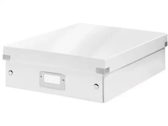 Organisationsbox Leitz 6058-00-01 60580001 Click & Store mittel weiß, mit 3 flexiblen Trennwänden