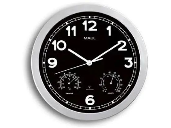 Wanduhr Maul 9059095 MAULdrive Funk-Uhr Kunststoff Rahmen Ø30cm silber