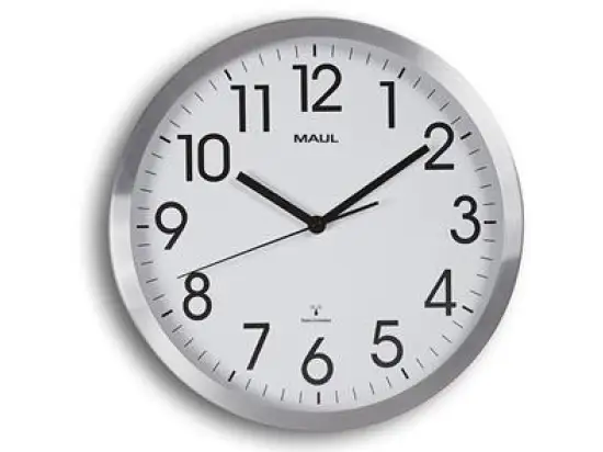 Wanduhr Maul 9063008 30RC MAULmove Funk-Uhr Aluminium Rahmen Ø30cm silber