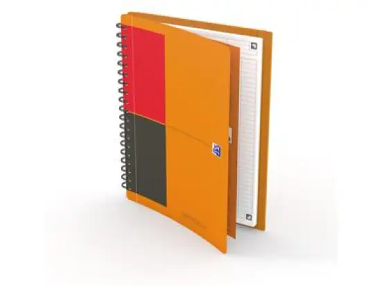 Collegeblock Oxford 400080789 Meetingbook Connect B5 kariert 6mm 80 Blatt 80g orange, Pack 5 Stk