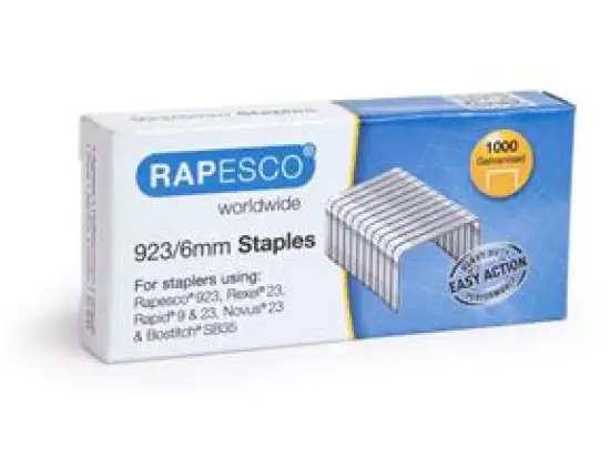 Heftklammern Rapesco 1235 923/6mm verzinkt, Pack 1000 Stk