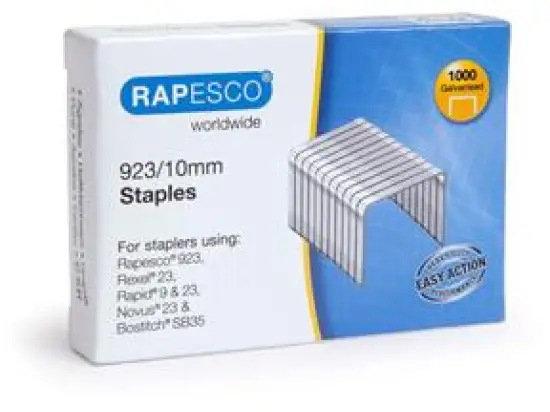 Heftklammern Rapesco 1237 923/10mm verzinkt, Pack 1000 Stk