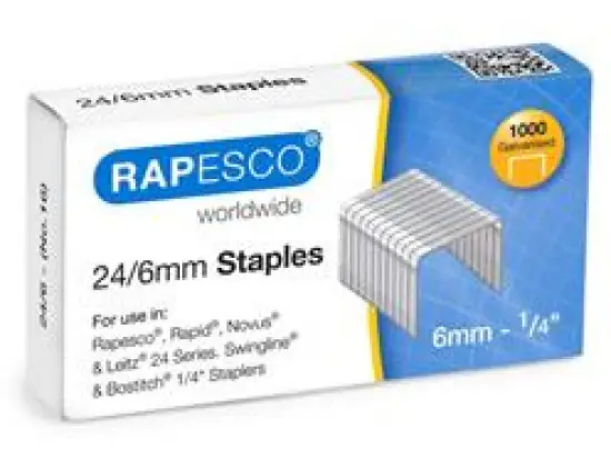 Heftklammern Rapesco S24607Z3 24/6 verzinkt, Pack 1000 Stk