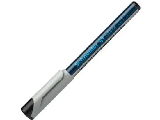 Universalmarker Schneider 112501 Maxx 221 S 0,4mm, Rundspitze, non-permanent, schwarz, Pack 10 Stk