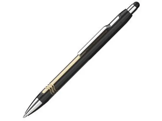 Kugelschreiber Schneider 138703 Epsilon Touch XB, Wechselmine, Druckmechanik, Touchpen, schwarz-gold, dokumentenecht, Schreibfarbe blau