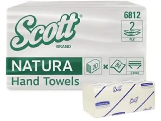 Papierhandtücher Kimberly-Clark 6812 Natura weiß 50x25cm C-Falz 2-lagig, Pack 20 x 84 Blatt