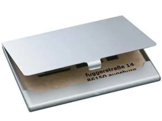 Visitenkartenetui Sigel VZ135 silber matt für 15 Karten bis Größe 91x58mm