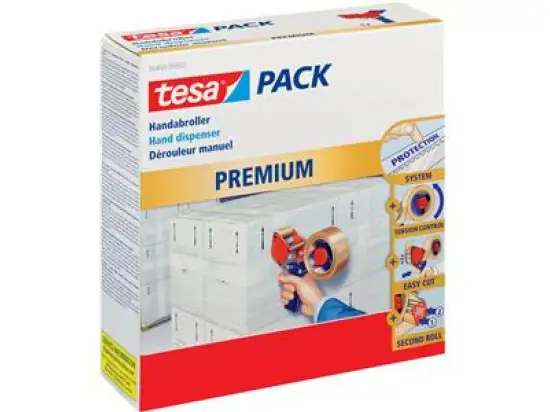 Packbandabroller Tesa 56402-00002-00 Premium 50mmx66m, aus Metall, mit Rollenbremse