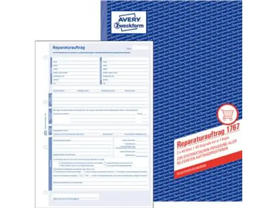 Reparaturauftrag Avery Zweckform 1767 A4 2 x 40 Blatt selbstdurchschreibend, Pack 5 Stk