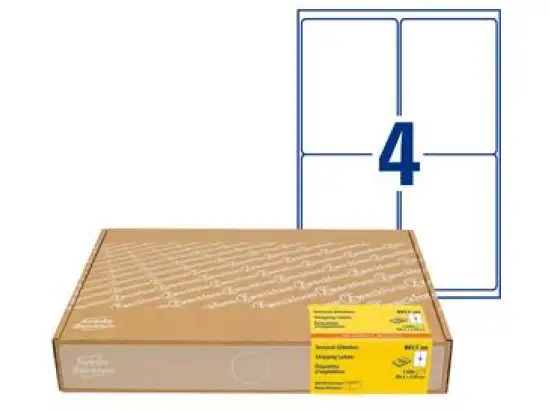 Versand-Etiketten Avery Zweckform 8017-300 99,1 x 139 mm weiß, Pack 1200 Stk/300 Blatt