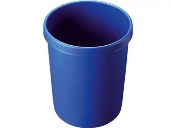 Papierkorb Helit H6106234 45 Liter blau Kunststoff umlaufender Griffrand