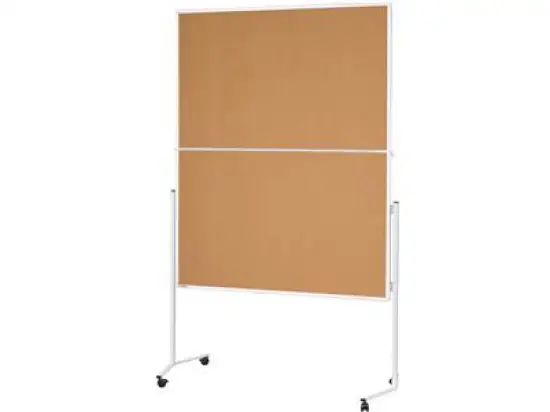 Moderationswand Magnetoplan 2111324 120x150cm Kork klappbar, mit Rollen, Rahmen aus Aluminium