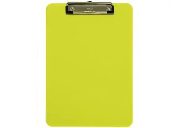 Schreibplatte / Klemmbrett Maul 2340611 MAULneon A4 gelb-transparent Bügelklemme aus Metall