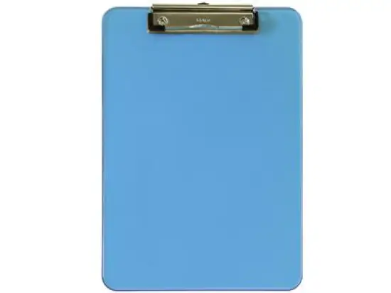 Schreibplatte / Klemmbrett Maul 2340631 MAULneon A4 blau-transparent Bügelklemme aus Metall