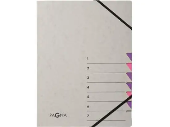 Ordnungsmappe Pagna 44307-10 Easy Grey 7-Fächer lila Pressspan, Pack 5 Stk