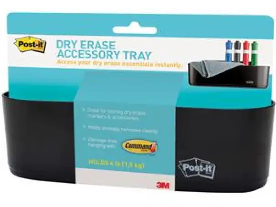 Zubehör-Korb Post-it DEFTRAY-EU Dry Erase schwarz, 4 Command Klebestreifen