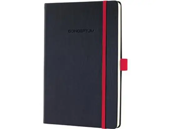Notizbuch Sigel CO662 Conceptum Red Edition A5 kariert 80g Hardcover schwarz