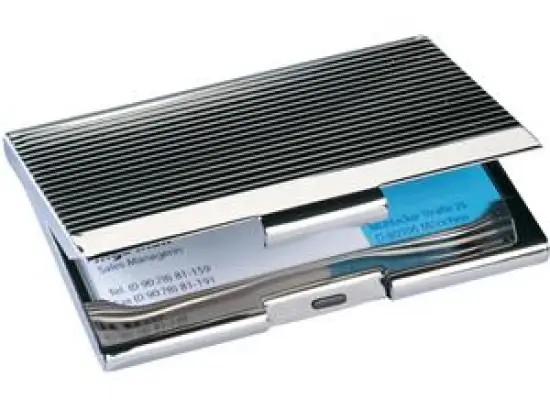 Visitenkartenetui Sigel VZ130 aus Chrom für 20 Karten bis 91x56mm