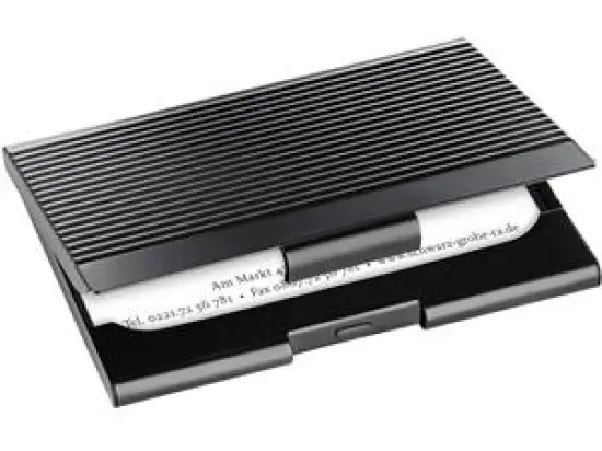 Visitenkartenetui Sigel VZ134 matt schwarz für 20 Karten bis 91x56mm