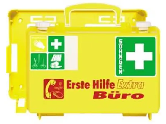 Erste-Hilfe-Koffer Söhngen 0320126 extra BÜRO QUICK-CD gefüllt nach DIN 13157 gelb