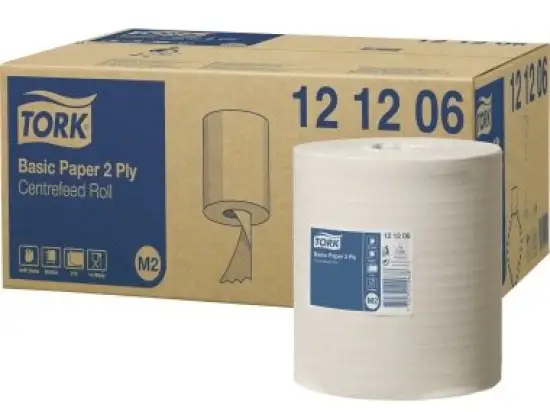 Papierhandtücher Tork 121206 M2 Standard Universal weiß 2-lagig, 20x35cm / 160m, Pack 6 Rollen