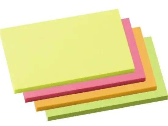 Haftnotiz Soennecken 111117299 5835 125x75mm neonfarben Block mit 100 Blatt, Pack 4 Blöcke