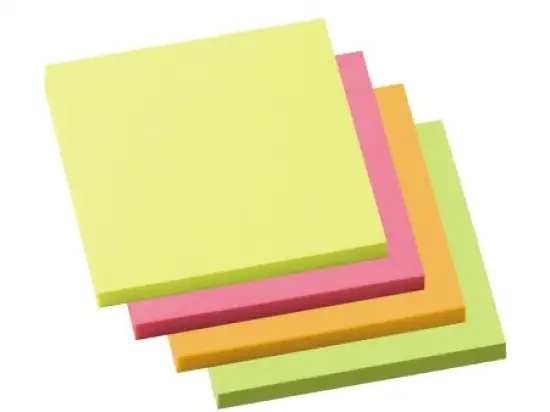 Haftnotiz Soennecken 111117399 5836 76x76mm neonfarben sortiert Block mit 100 Blatt, Pack 4 Blöcke