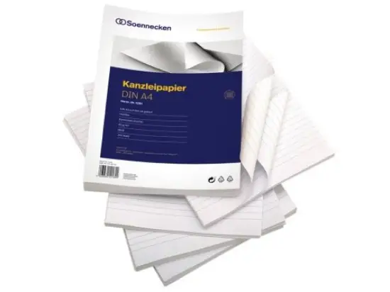 Kanzleipapier Soennecken 111211701 5281 A3 gefalzt auf A4, liniert, ohne Rand, Pack 250 Blatt