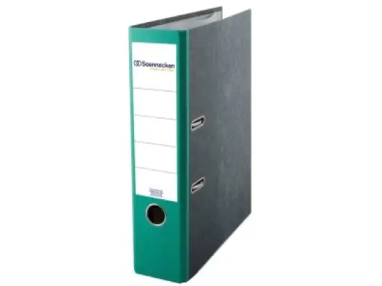 Ordner Soennecken 120089060 3324 A4, 80mm, Pappe/Wolkenmarmor, grüner Rücken