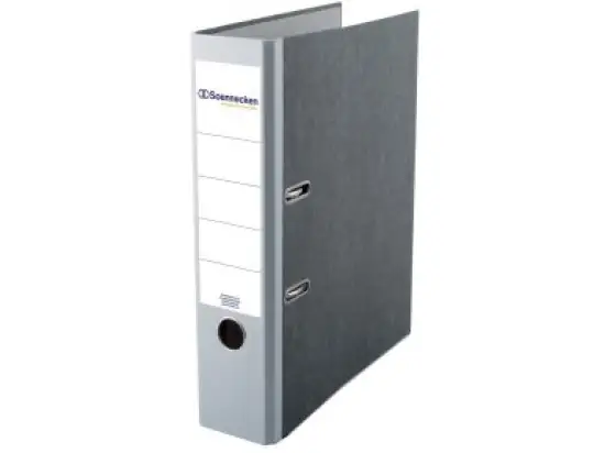Ordner Soennecken 120089080 3325 A4, 80mm, Pappe/Wolkenmarmor, grauer Rücken