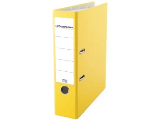 Ordner Soennecken 120089210 3334 A4, 80mm, Pappe/PP-Folie, Wechselfenster, gelb
