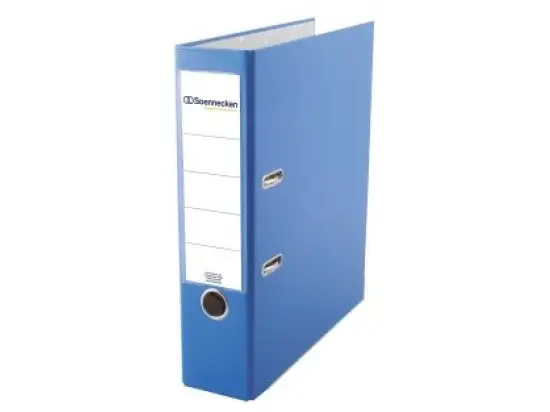 Ordner Soennecken 120089250 3336 A4, 80mm, Pappe/PP-Folie, Wechselfenster, blau