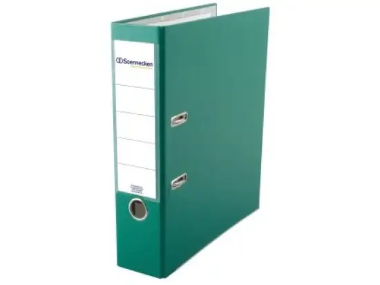 Ordner Soennecken 120089260 3337 A4, 80mm, Pappe/PP-Folie, Wechselfenster, grün
