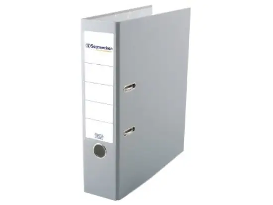 Ordner Soennecken 120089280 3338 A4, 80mm, Pappe/PP-Folie, Wechselfenster, grau