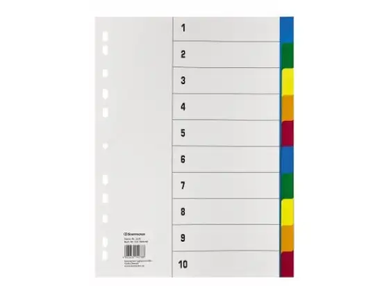 Register Soennecken 121392999 1531 A4 10-teilig blanko farbige Taben PP