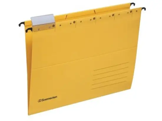 Hängemappe Soennecken 122110610 2023 gelb A4 Sichtreiter 220g Recyclingkarton, Pack 25 Stk