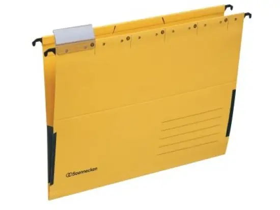 Hängetasche Soennecken 122110810 2028 gelb A4 Leinenfrösche 220g Recyclingkarton, Pack 25 Stk