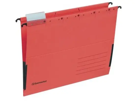 Hängetasche Soennecken 122110830 2029 rot A4 Leinenfrösche 220g Recyclingkarton, Pack 25 Stk